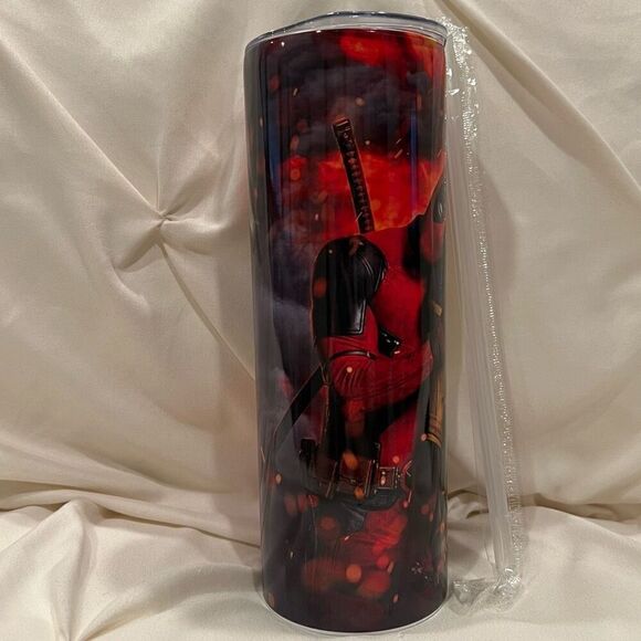 Disney Marvel Deadpool & Wolverine Insulated Tumbler Stainless Steel & Straw NEW - Picture 3 of 8